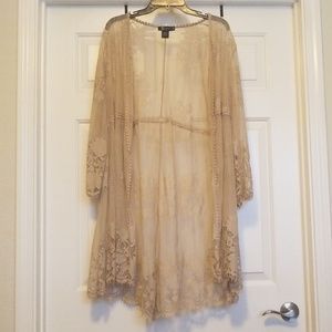 Tan Lace Duster